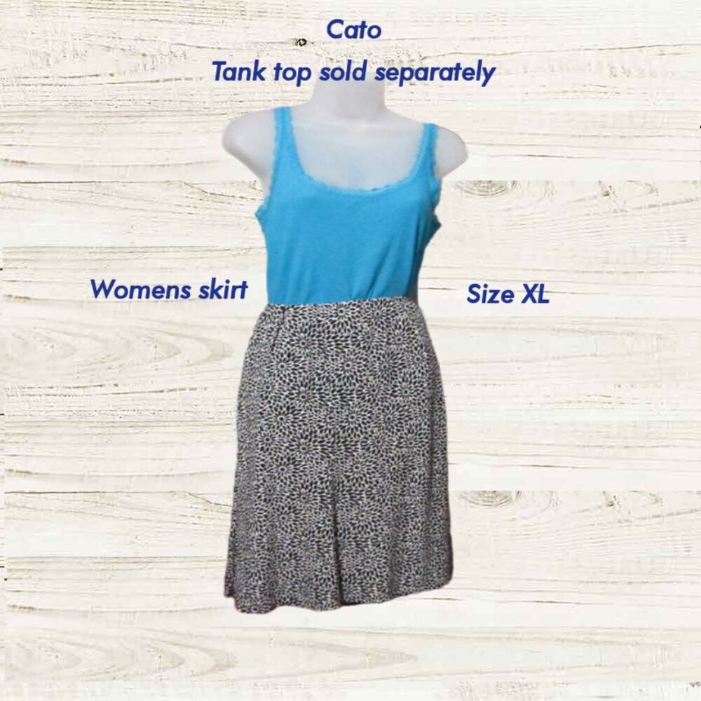 Cato size XLwomen  skirt  black with white prints fit n flare